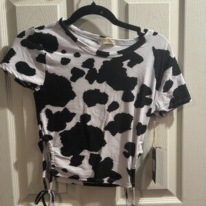 cow print crop top - XS - NWT